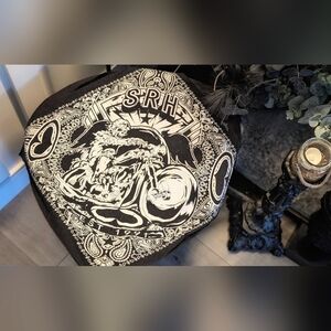 Black Y2K Vintage SRH Biker Bandana